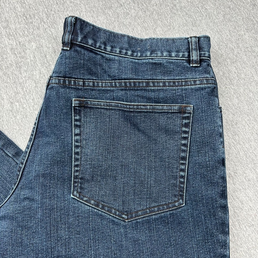 Jos A Bank Traveler Denim Jeans Tailored Fit Mens 38x29 Blue Pants *STAINS* - Picture 2 of 16
